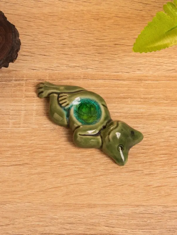Подставка под благовония "Лягушонок" керамика, цв. зелёный, 8х3,5х1,5 см