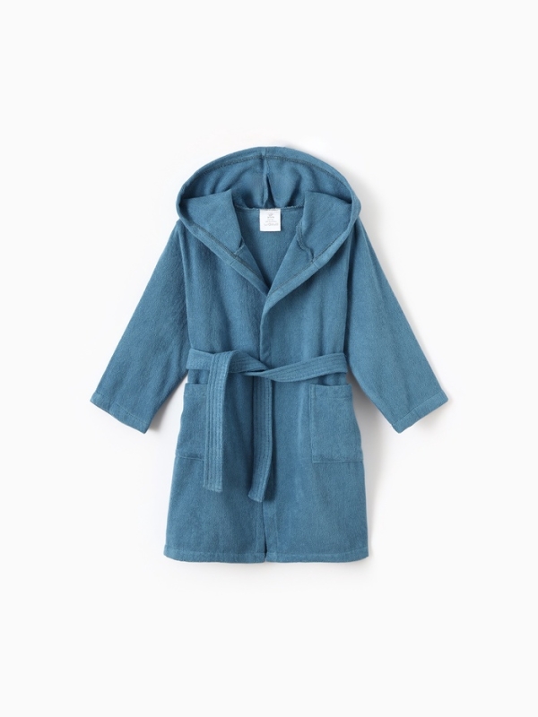 Халат детский Экономь и Я, цв. морская волна, р-р 32, 100% хл, 340 г/м2