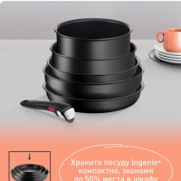 Набор посуды со съемной ручкой Ingenio Exception Noir