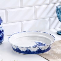 Блинница "Уточка", d-24см, h-20,5см, гжель, 1 сорт