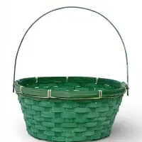 Корзина плетеная 26 х 12 х _ см, ручка складная h=21 см зеленый (к9439830)