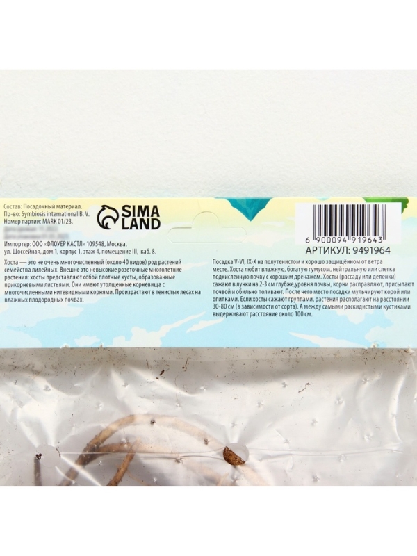 Хоста American Halo, р-р I, корневище в пакете с торфогрунтом, размер L,1 шт.