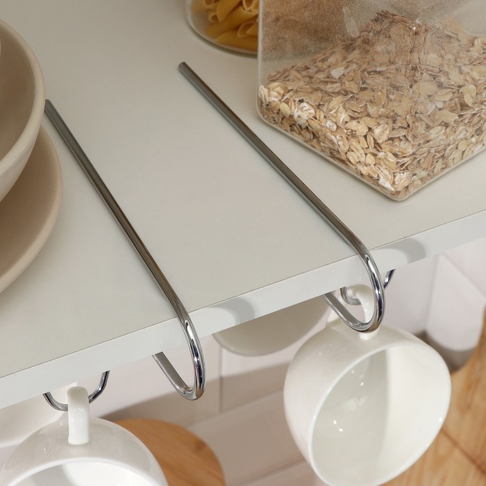 Держатель для кружек Доляна, на 10 предметов, подвесной, 27,5&times;18&times;6,5 см, цвет хром