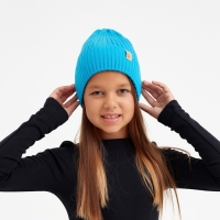 Шапка детская MINAKU с отворотом р-р 52-56, цв.бирюзовый Шапка детская MINAKU с отворотом р-р 52-56, цв.бирюзовый