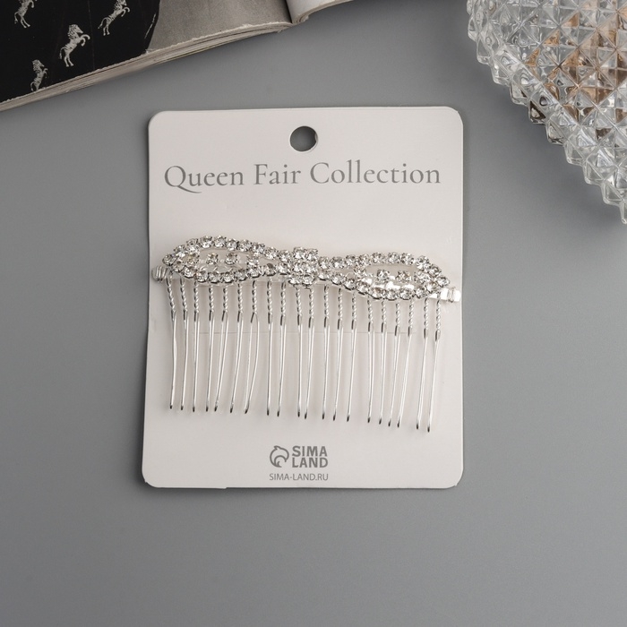 Гребень для волос "Медея" бант, 8х4 см, серебро