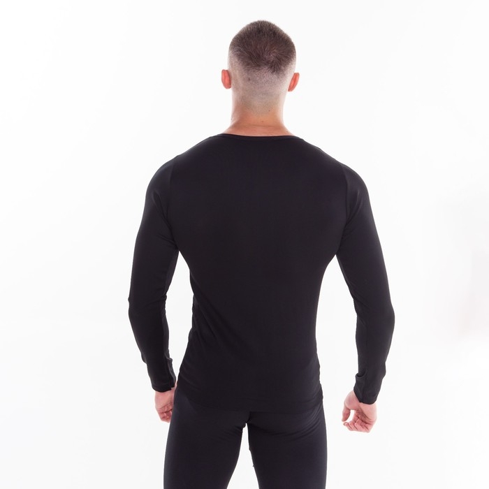 Термобельё мужское НАЧЁС (лонгслив, кальсоны), цвет чёрный, размер 54-56