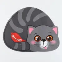 Набор коврик под миску "Вку-у-усно!" + 2 миски пластиковые серые