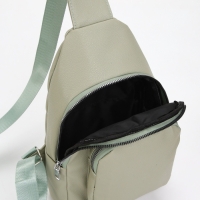 Рюкзак-слинг, 18*5,5*29 см, отд на молнии, 1 н/карман, зеленый