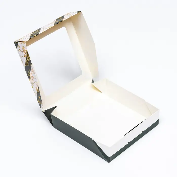 Коробка подарочная новогодняя складная с окном &laquo;Снежинка&raquo;, 15&times;15&times;4 см