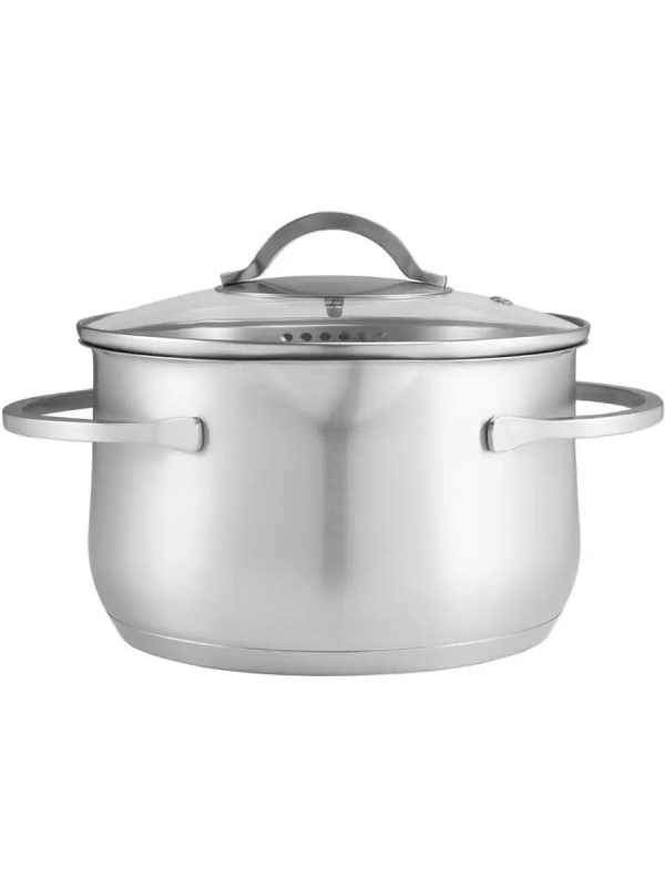 Кастрюля 6 л со стеклянной крышкой 24 см Solid-24С, индукция