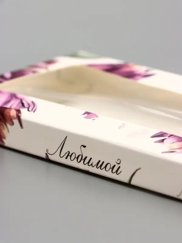 Подарочная коробка под плитку шоколада, с окном &laquo;Акварель тюльпаны&raquo;, 17&times;8&times;1.4 см