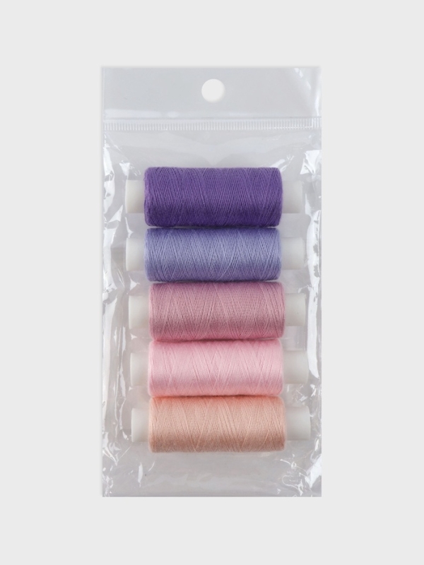 Набор ниток 5шт 40S/2 200м 100% полиэстер Сиреневое настроение