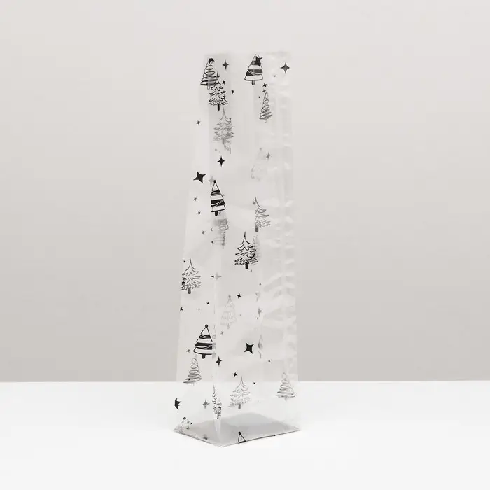 Пакет подарочный новогодний с жёстким дном 6&times;8&times;30 см