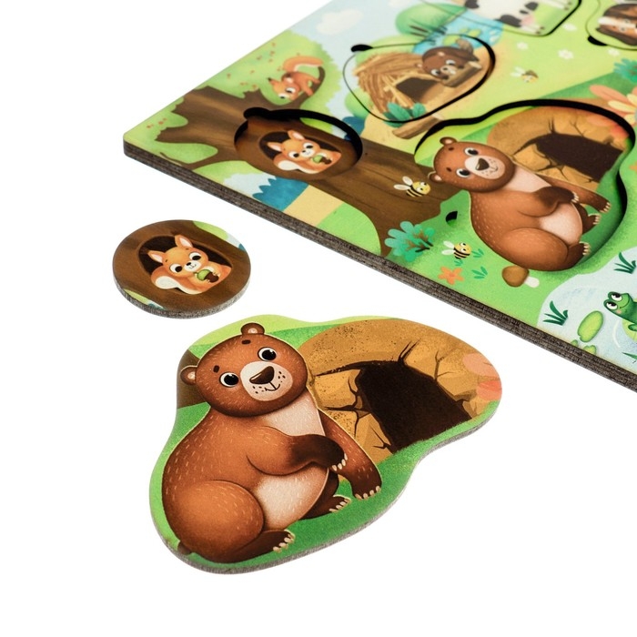 Пазл деревянный музыкальный &laquo;Кто где живёт?&raquo;