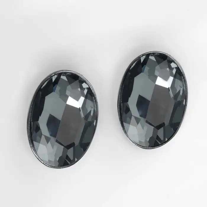 Клипсы &laquo;Вечеринка&raquo; овалы, цвет серый в сером металле