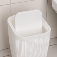 Контейнер для мусора &laquo;Вязаное плетение&raquo;, 10 л, цвет белый