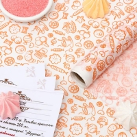 Бумага силиконизированная &laquo;Сладости&raquo;, для выпечки, 0,38 х 5 м