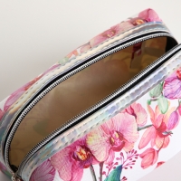 Косметичка на молнии, цвет белый/розовый Косметичка на молнии, цвет белый/розовый