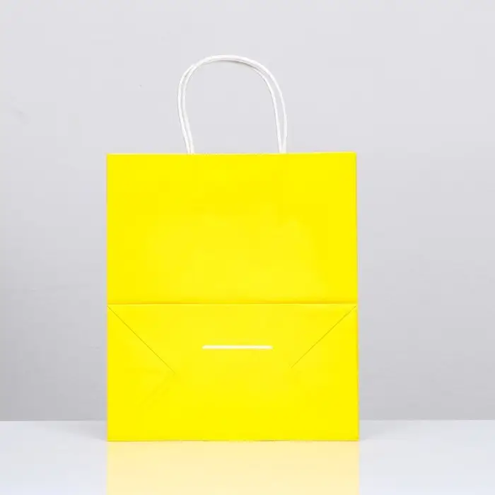 Пакет крафт &laquo;Радуга&raquo;, жёлтый, 22&times;12&times;25 см, 150 г/м&sup2;