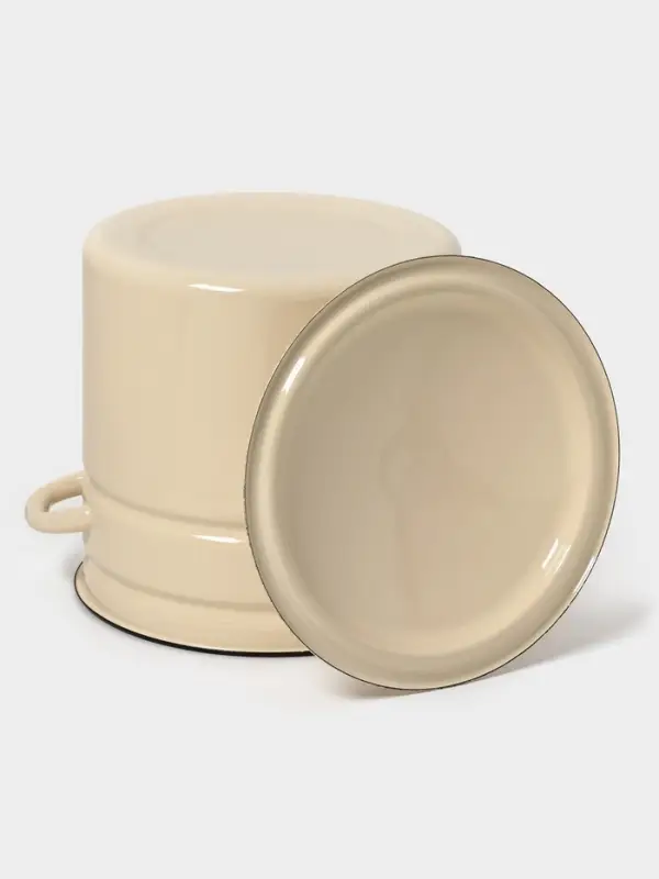 Кастр.цил.борт. 12л (слоновая)Без декора