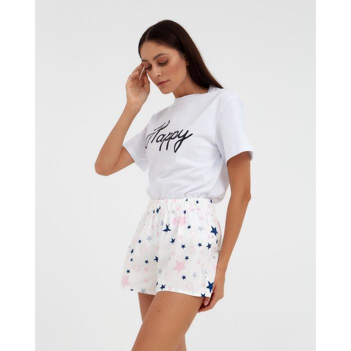 Шорты женские KAFTAN Шорты женские KAFTAN "Pink stars", размер 44-46, белый