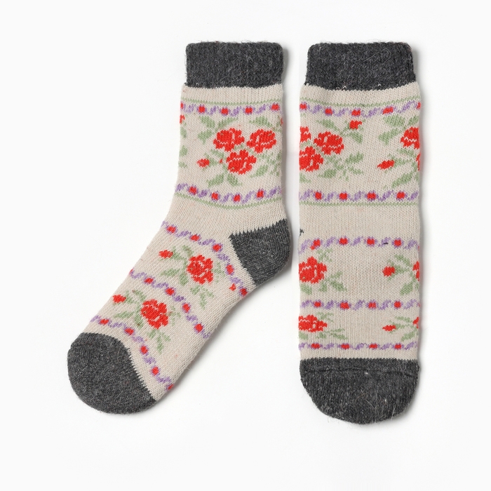 Носки женские шерстяные &laquo;Весна&raquo;, цвет белый, размер 23