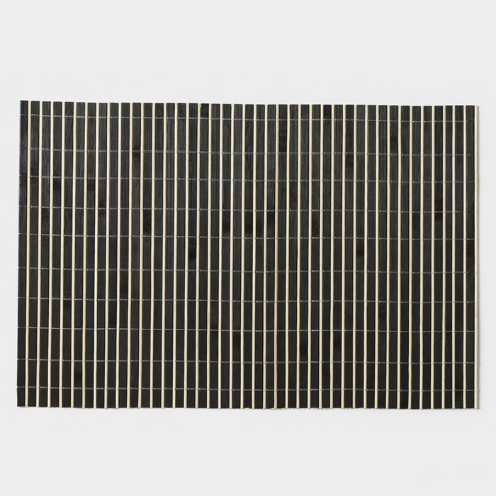 Салфетка сервировочная на стол &laquo;Соломка черная&raquo;, 45&times;30 см, цвет чёрный
