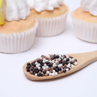 Новогодняя посыпка кондитерская с мягким центром "КондиМир": белая, коричневая, черная, 50 г