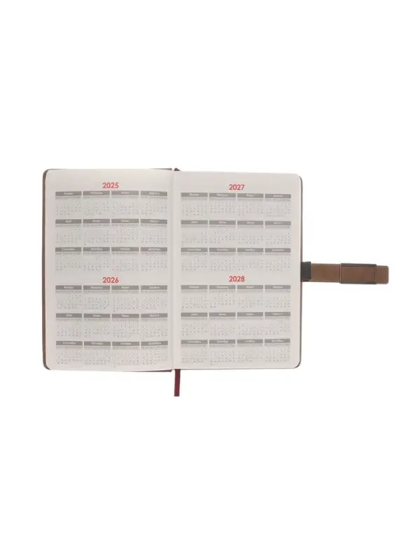 Ежедневник недатированный формат А5, с хлястиком, 112л, линия, пвх, Коричневый