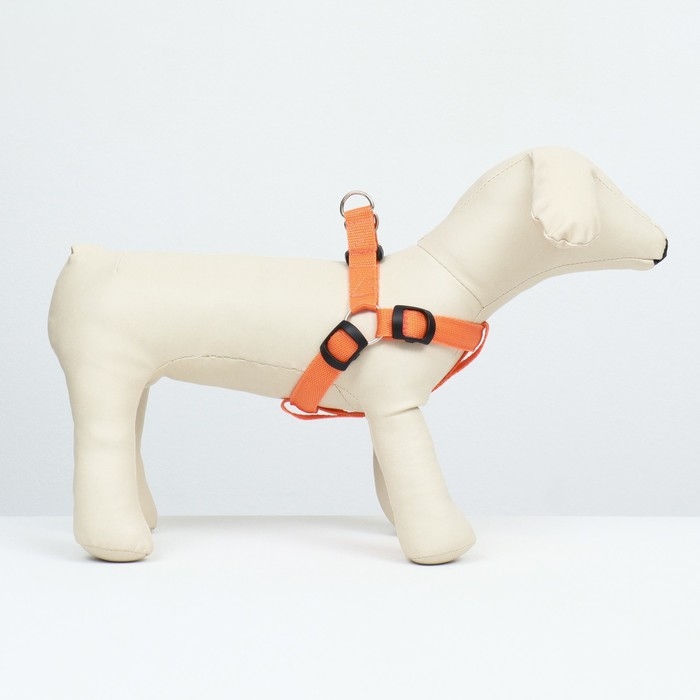 Шлейка светящаяся размер S, стропа 2,5 см, ОГ 32-40 см, 3 режима свечения оранжевая