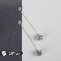 Клипсы &laquo;Чувства&raquo; на цепочке, шар 10, цвет белый в золоте