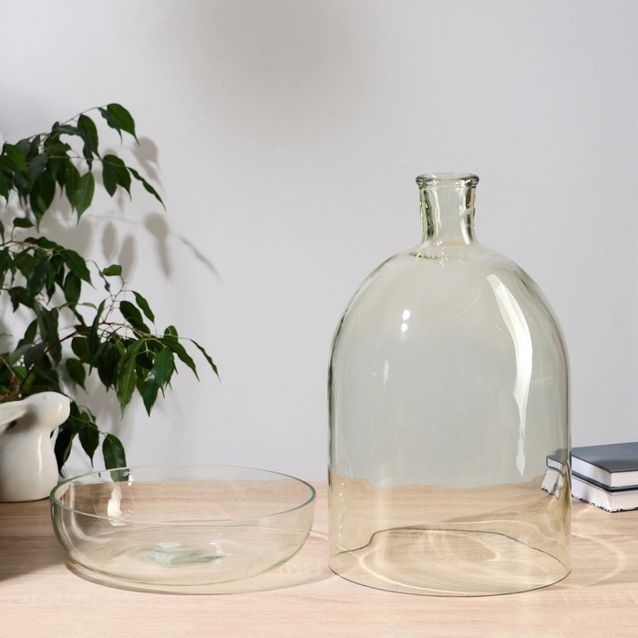 Ваза "Мини-флорариум"  h=45 см d=25,5 см, диам.отвер=4,5 см, V=16л, диам.блюда=28  (2289)