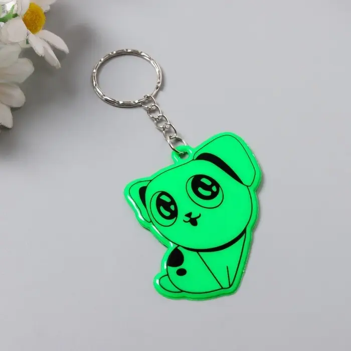 Брелок для ключей светоотражающий на кольце &laquo;Котёнок&raquo;, пластик, 5.5&times;4.5 см, МИКС