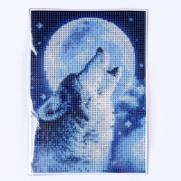 Алмазная мозаика с полным заполнением на холсте &laquo;Волк&raquo;, 15 х 21 см