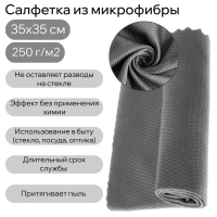 Салфетка из микрофибры для стекла, против разводов, 35 х 35 см, 250 г/м² Салфетка из микрофибры для стекла, против разводов, 35 х 35 см, 250 г/м²