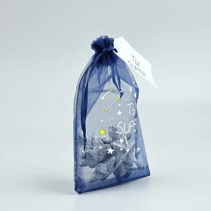 Мешочек подарочный из фатина с термонаклейкой &laquo;Ты Супер&raquo;, 11 х 16 см +/- 1.5 см