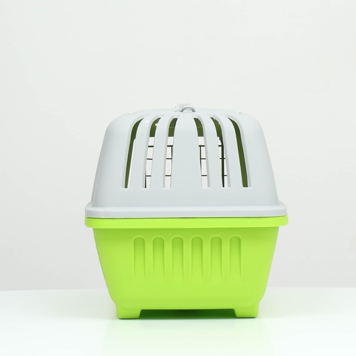 Переноска для животных пластиковая 47 х 30 х 35 см, вес до 9 кг, зелёная