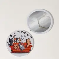 Зеркало карманное KITTENS, d=7 см, разноцветное