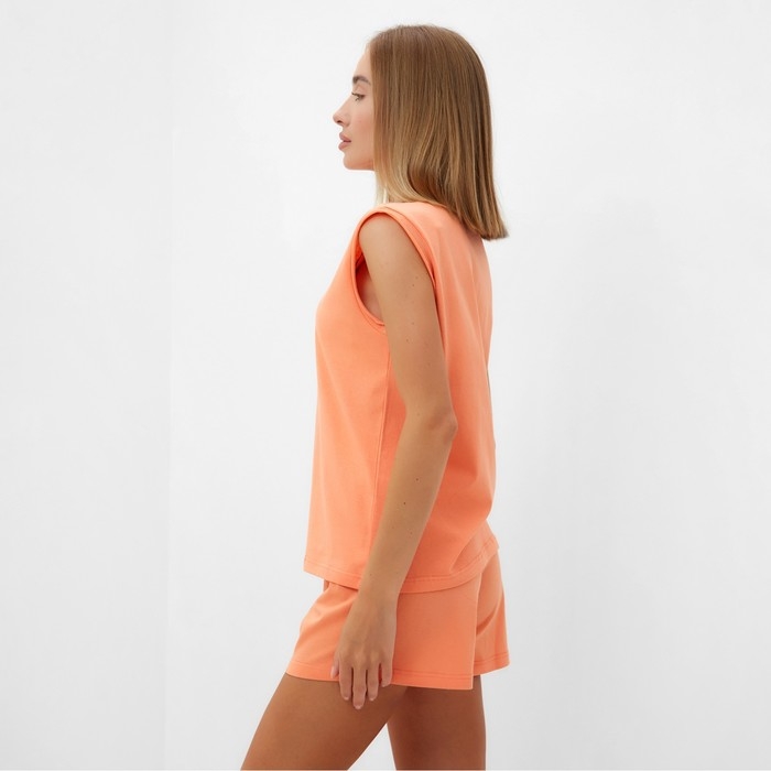 Пижама женская (майка, шорты) MINAKU: Home collection цвет персиковый, р-р 46