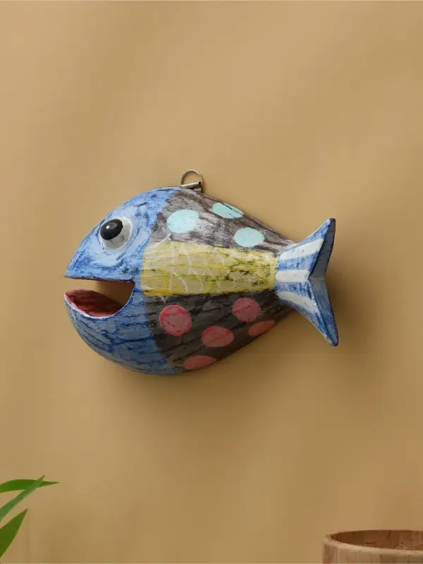 Панно "Рыба-хищник" дерево 20х12х4 см, цв. разноцветный