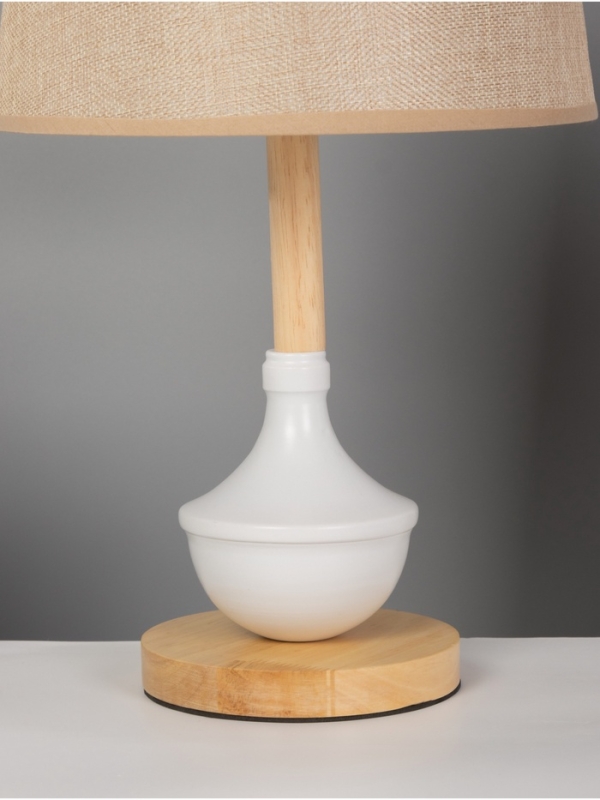 Лампа настольная BayerLux ЭКО "Тамара" 1х40Вт Е27 коричневый/белый. 26х26х44см