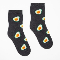 Носки женские махровые &laquo;Авокадо&raquo;, цвет серый, размер 23-25