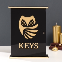 Ключница дерево "Филин" чёрная, зеркальная 6х22,3х29,5 см Ключница дерево "Филин" чёрная, зеркальная 6х22,3х29,5 см