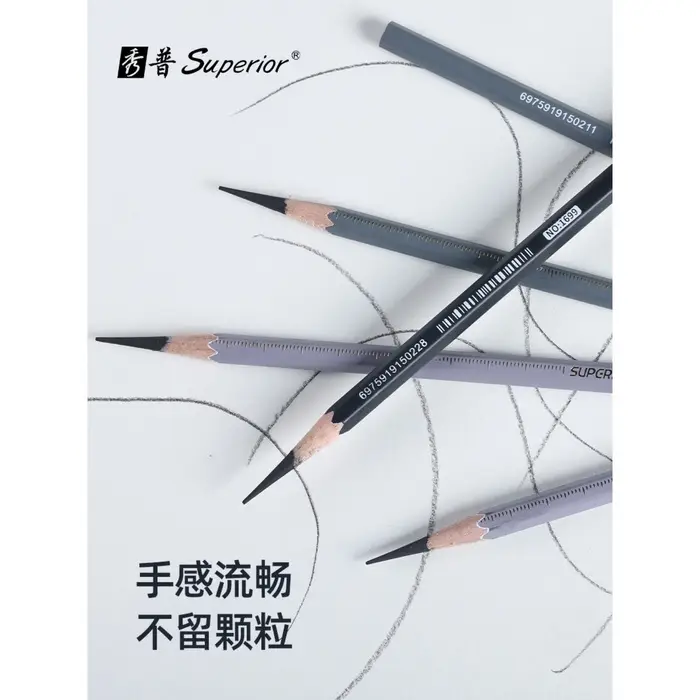 Карандаш угольный чёрный, S-soft, корпус красный