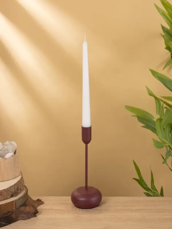 Подсвечник на 1 свечу текстурный "Баклажановый" 8х8х20 см