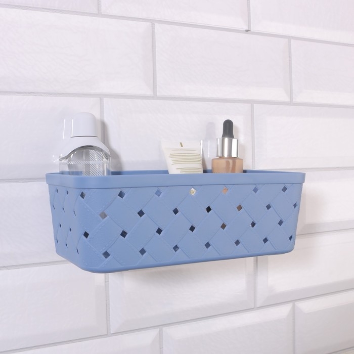 Органайзер для хранения, навесной, 1 секция, с клеевыми крючками, 21,5 × 11,5 × 7,5 см, цвет МИКС Органайзер для хранения, навесной, 1 секция, с клеевыми крючками, 21,5 × 11,5 × 7,5 см, цвет МИКС