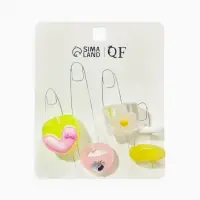 Набор колец 5 шт "Стиль лёгкий" цветы и сердечки, размер МИКС (17-19), цветные