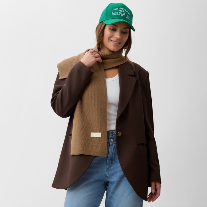 Шарф женский MIST, кофейный, 21*140 см Шарф женский MIST, кофейный, 21*140 см