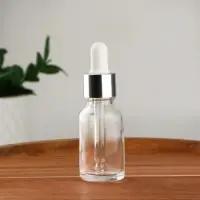 Бутылочка для хранения, с пипеткой, 15 мл, серебристая, белая