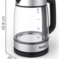 Стеклянный чайник Glass Kittle KI700830, с фильтром, 2200 Вт